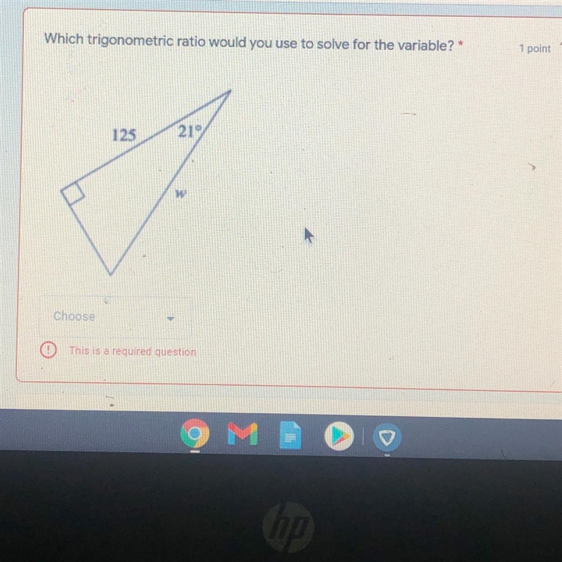 Which trigonometric ratio would you use to solve for the variable??-example-1