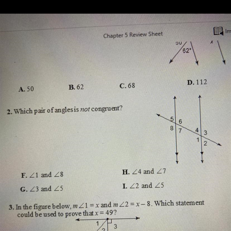 Which pair of angles is not congruent?-example-1