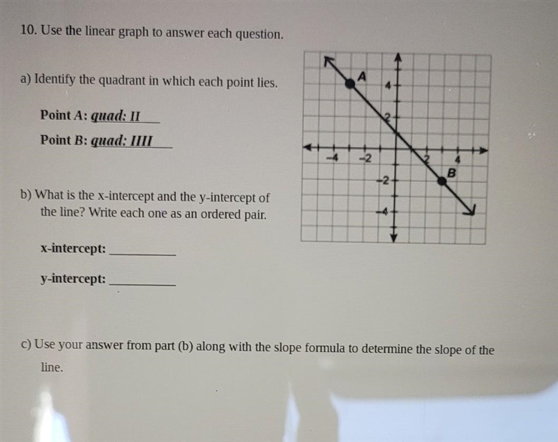 PLZ HELP ASAP!! I got the quadrant part I just need help with 0ther parts​-example-1