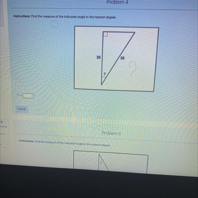 Find the measures of the indicated angle to the nearest degree.-example-1