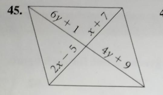 Find the value (s) of the variables (s) in each parallelogram. ​-example-1