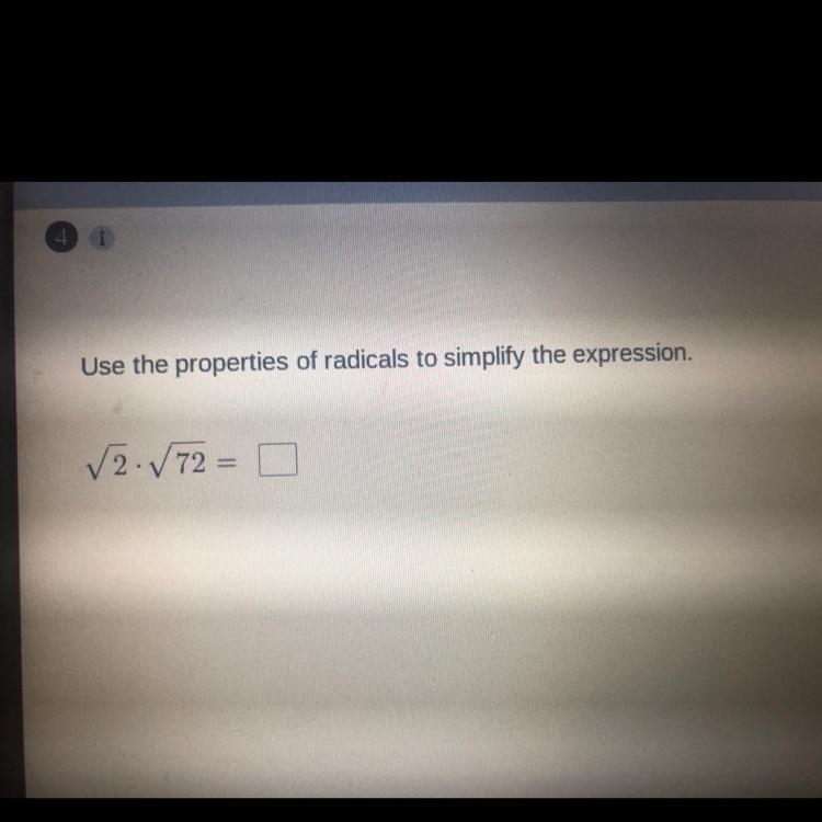 Use the properties of radicals to simplify the expression. √2./72=0-example-1