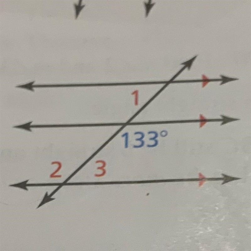 I need help finding the measure of angle one angle to an angle three-example-1