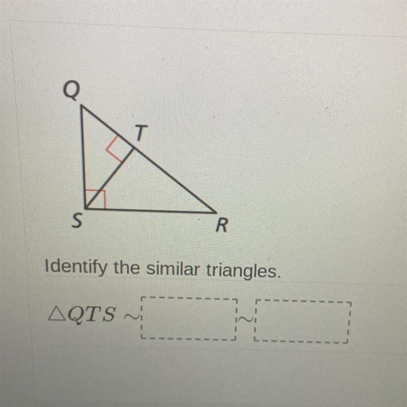 Identify the similar triangles-example-1