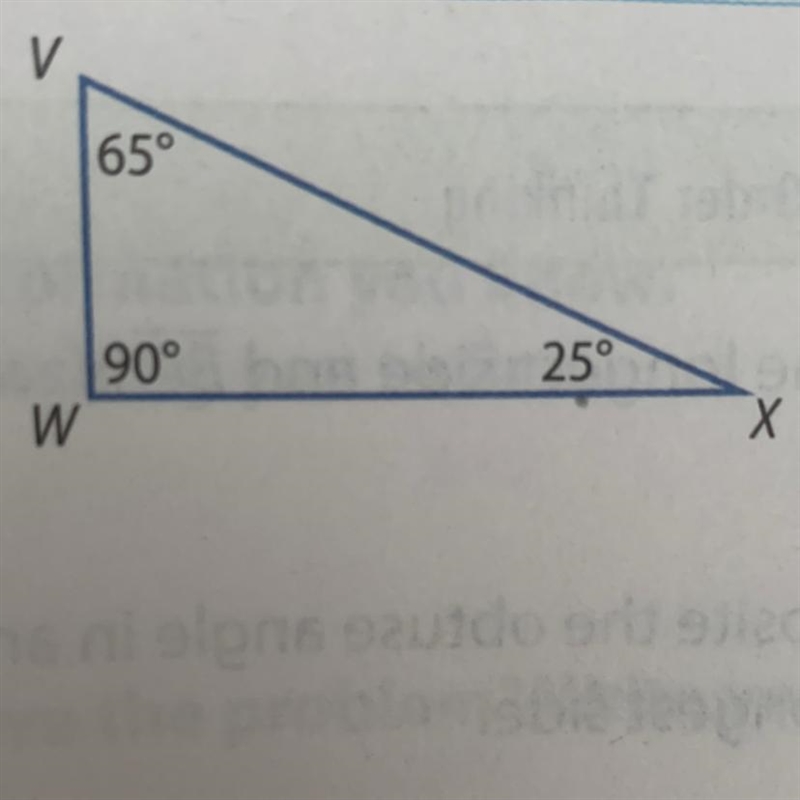 Order the sides or angles of each triangle from least to greatest.-example-1