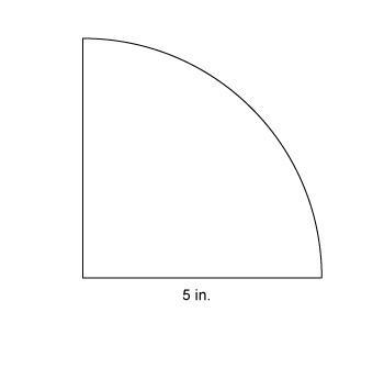 What is the perimiter of this 1/4 circle A. 7.85in B. 12.9in C. 17.9in D. 31.4in-example-1