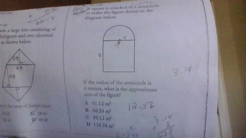 A square is attached to a semicircle to make the figure shown in the diagram below-example-1