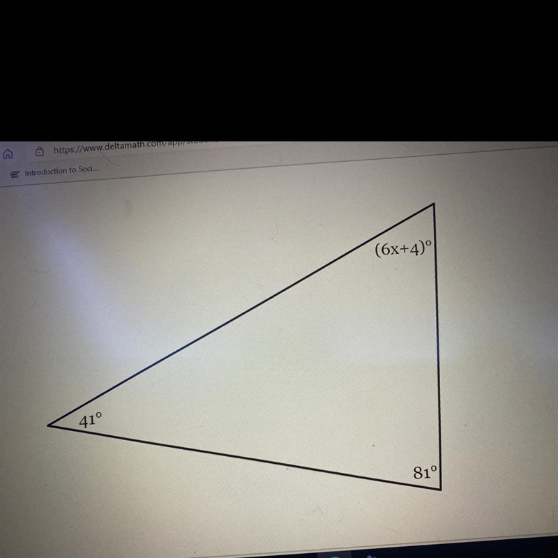 The measures of the angles of a triangle are shown in the figure below. Solve for-example-1