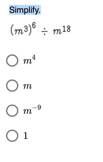 Select the correct answer. Simplify.-example-1