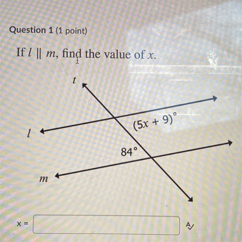 PLEASE HELP 60 POINTS if l || m, find the value of x-example-1