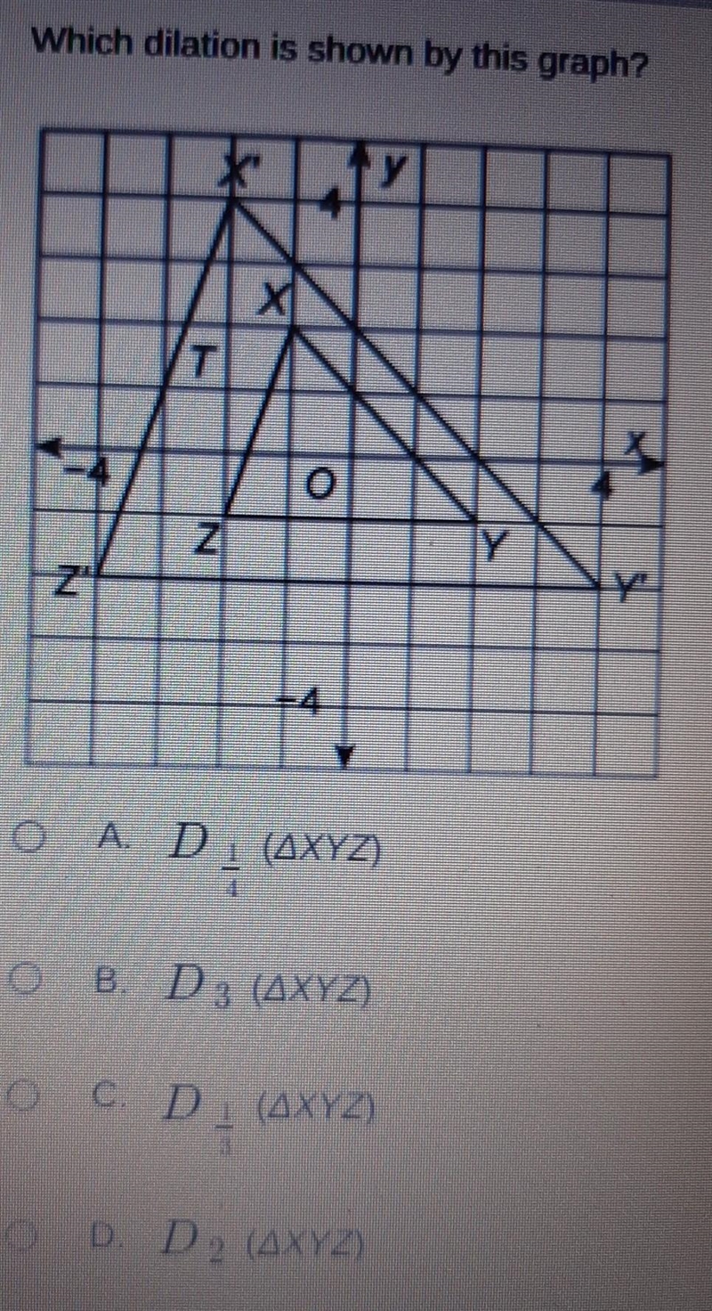 What dilation is shown by this graph please help​-example-1