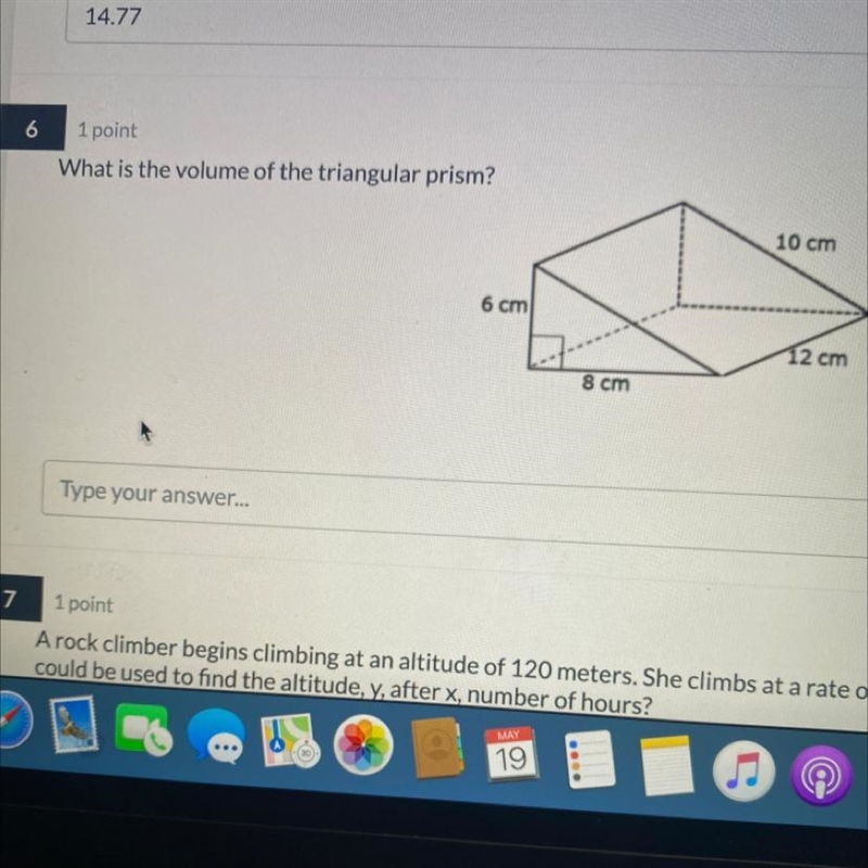 What is the volume of the triangular prism?-example-1