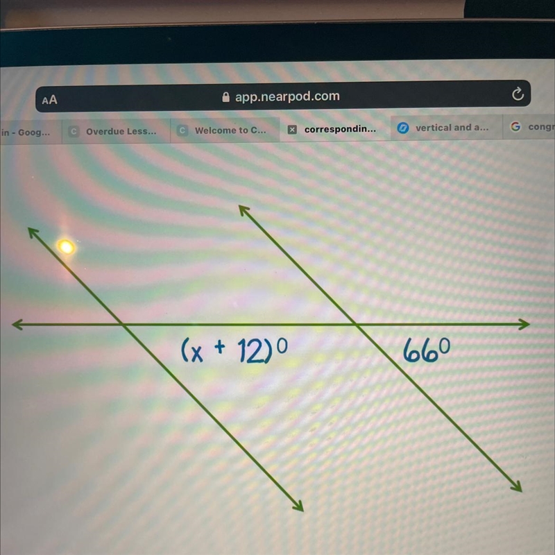 Corresponding angles Find the value of x-example-1