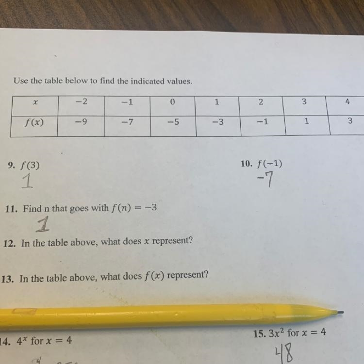 12. In the table above, what does x represent?-example-1