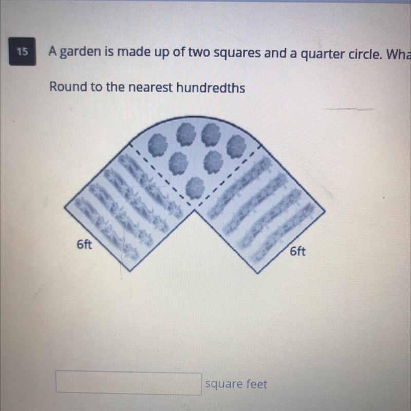 A garden is made up of two squares and a quarter circle. What is the area of the garden-example-1