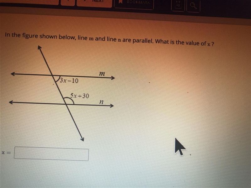 In the figure shown below, line “m” and line “n” are parallel what is the value of-example-1