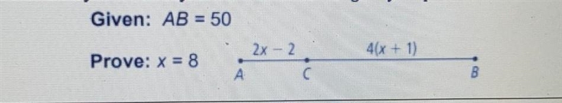 Can someone please help me with this? You've gotta prove that x=8 in a table graph-example-1