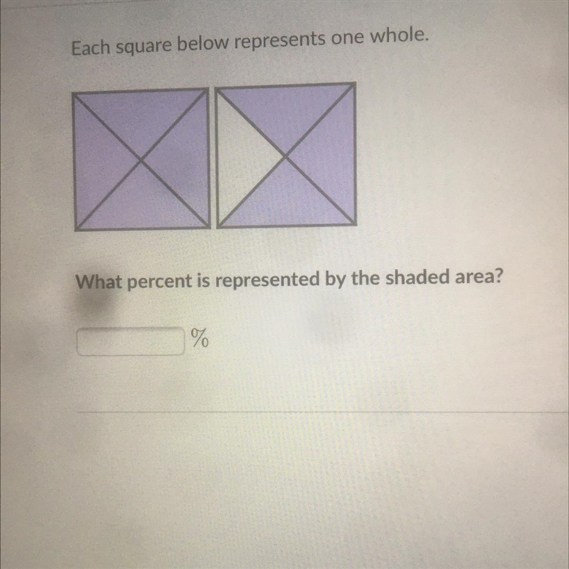 Each square below represents one whole What percent is represented by the shaded area-example-1