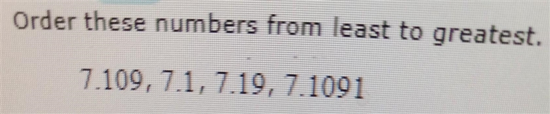 PLZZ HELP Order these numbers from least to greatest. ​-example-1