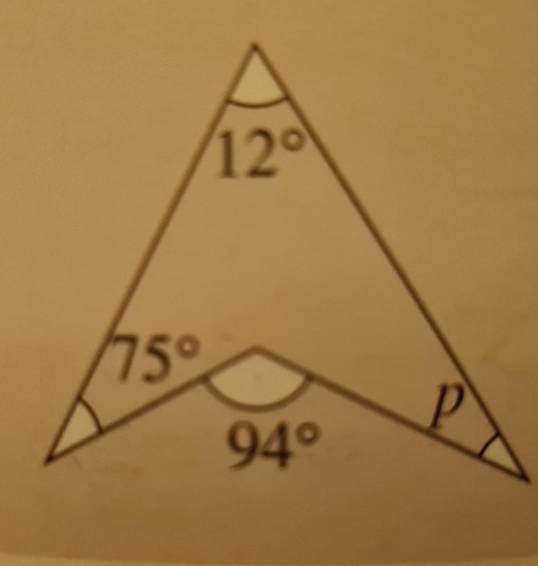 Find the angle p (add a explanation too)​-example-1