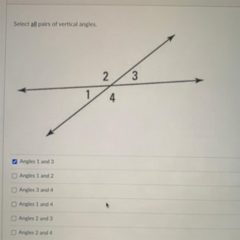 Select all pairs of vertical angles (ANSWER ASAP)-example-1