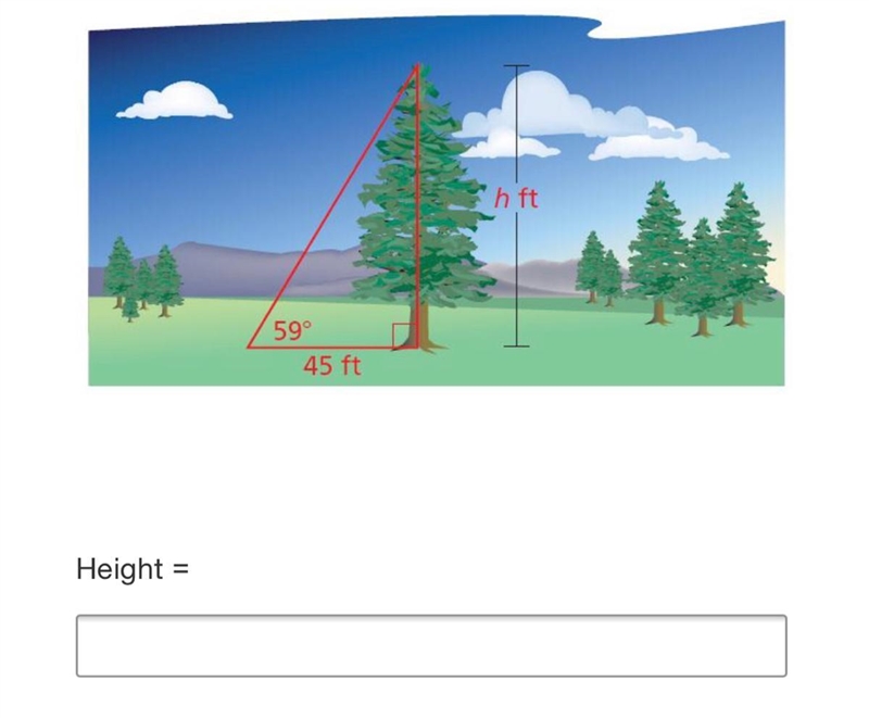 Use the tangent ration to find the height of the tree. Round to next whole number-example-1