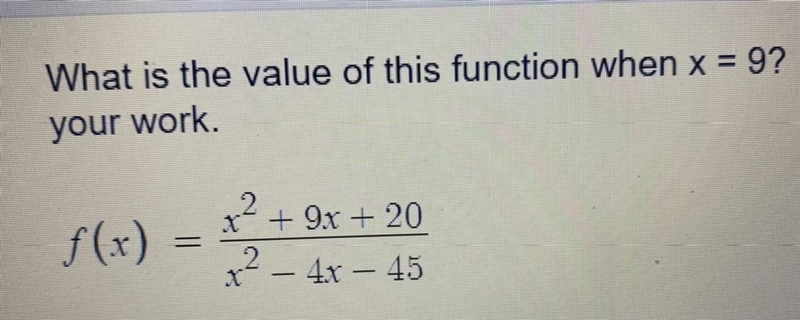 What is the value of this function when x = 9? Please help!-example-1