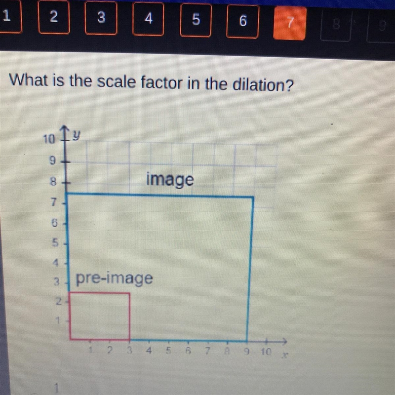 What is the scale factor in the dilation? (please help!) A. 1/6 B. 1/3 C. 3 D. 6-example-1