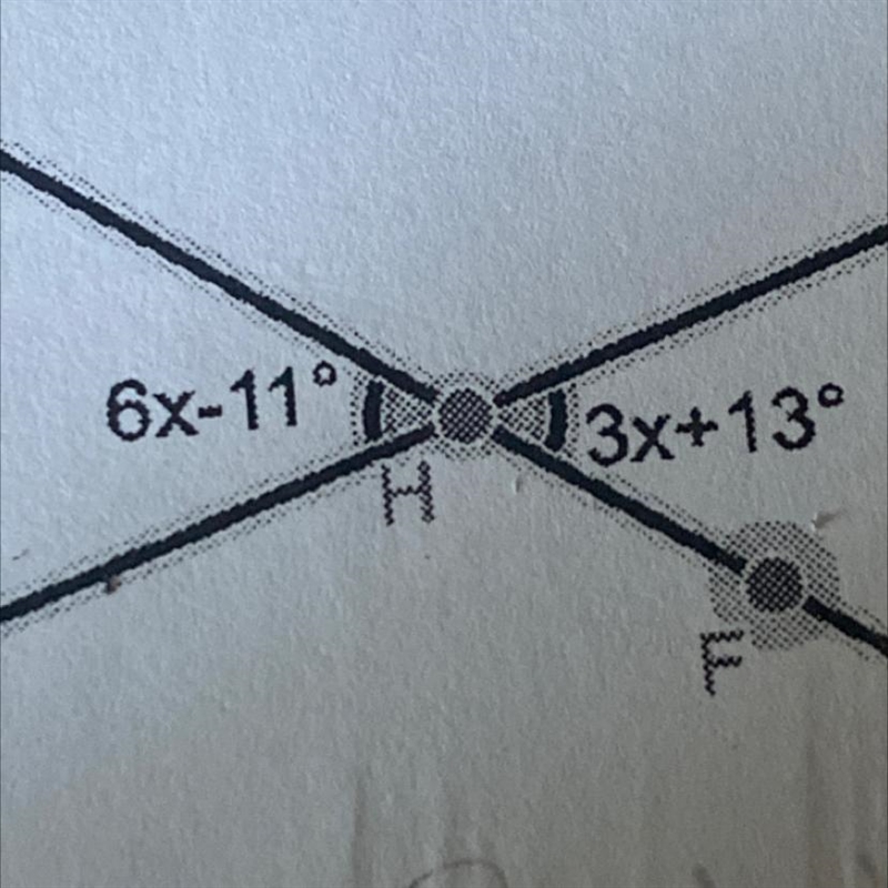 Solve for x? They are vertical angles-example-1