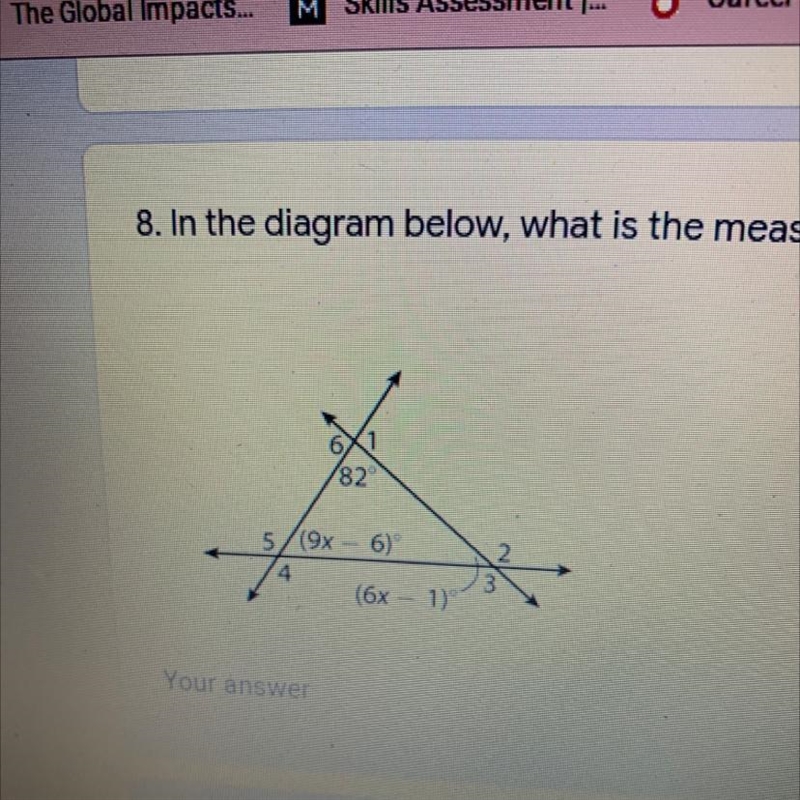 In the diagram what is the measure of angle 1-example-1