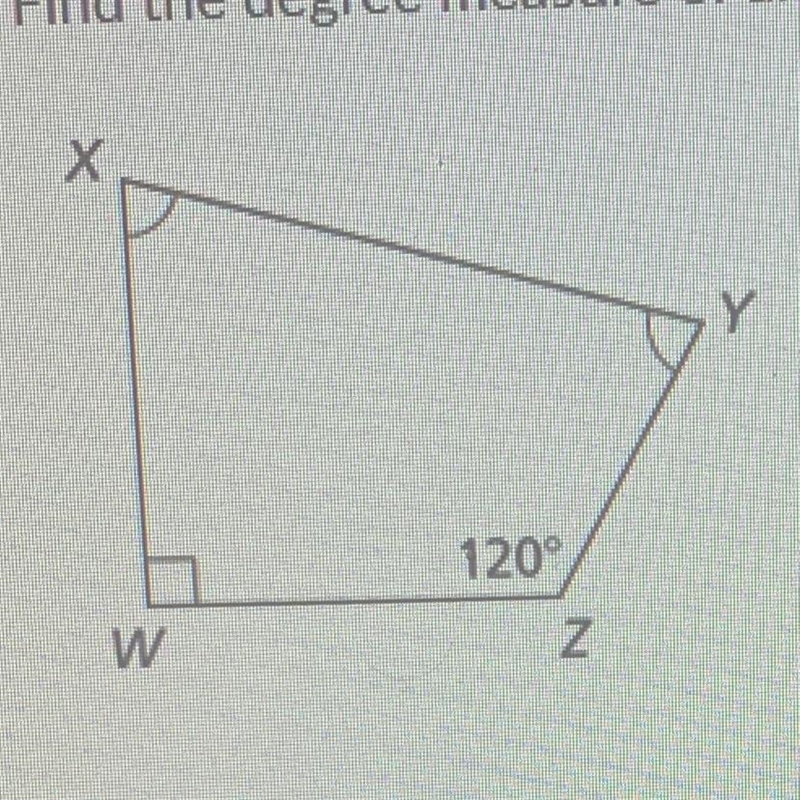 Find the degree measure of angle Y.-example-1