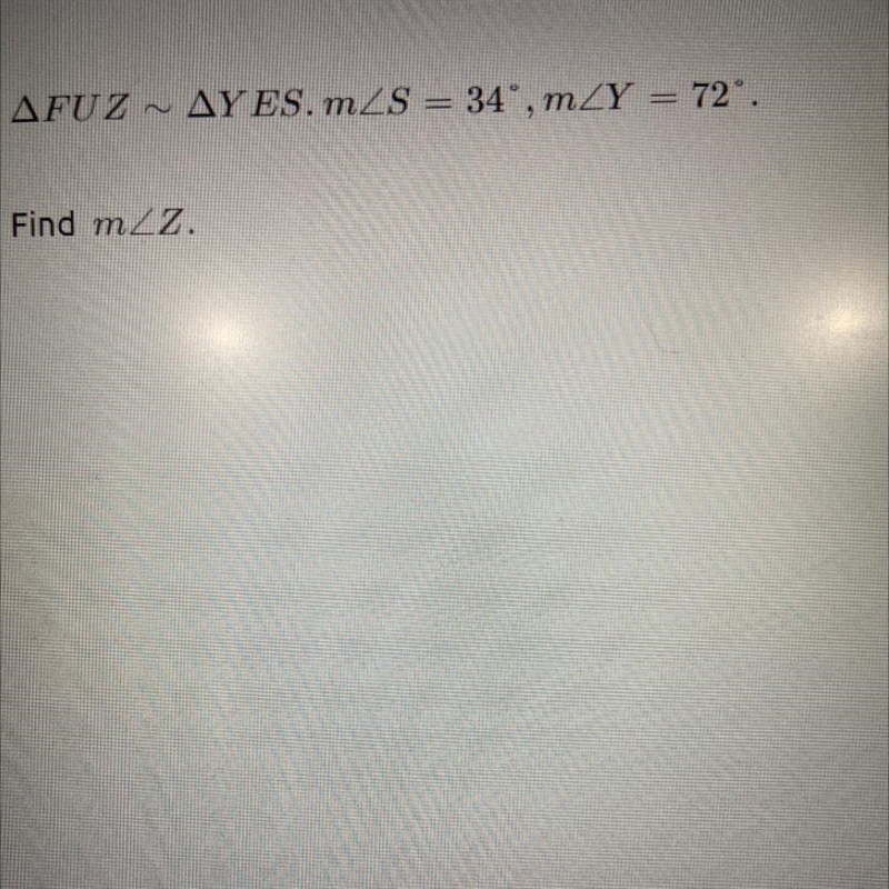 A. 34 B. 74 C. 106 D. 72 PLEASE HELP I NEED IY-example-1