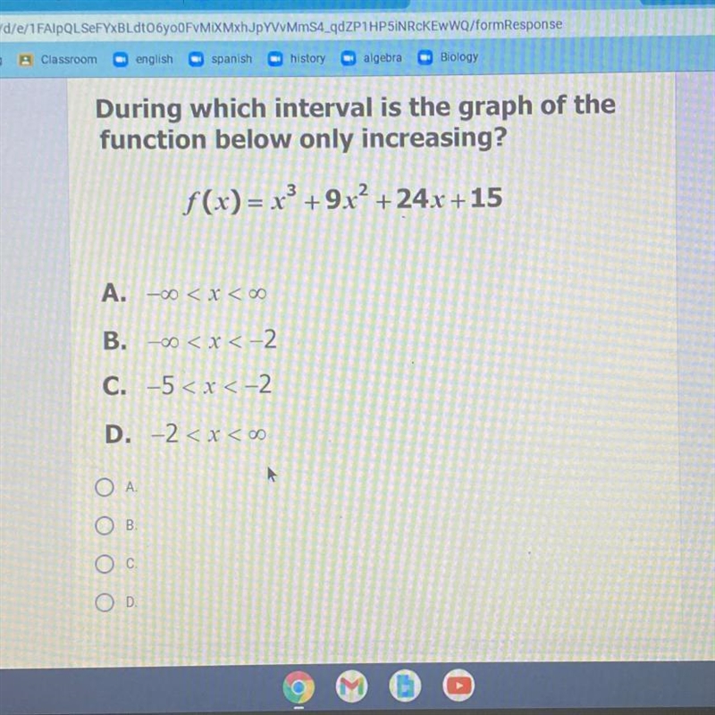 During which interval is the graph of the function below only increasing? HELLPPPPP-example-1