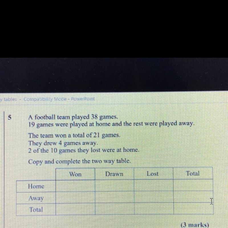 A football team played 38 games. 19 games were played at home and the rest were played-example-1