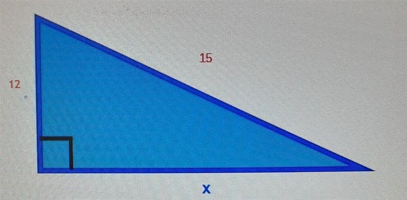 What is the length of side x in the above right triangle​-example-1