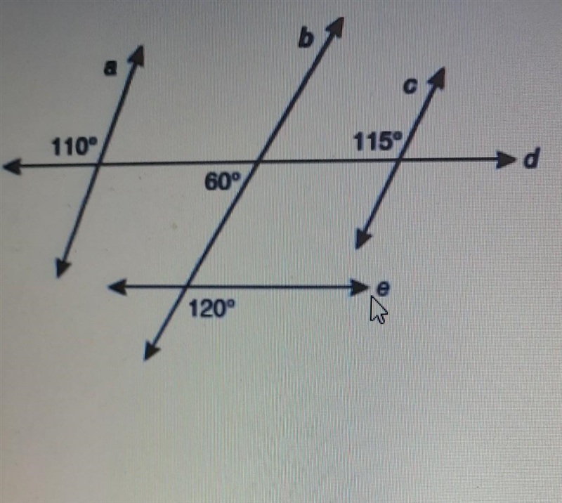 Based on the diagram select all that apply. A. a || b B. a || c C. b || c D. a || e-example-1