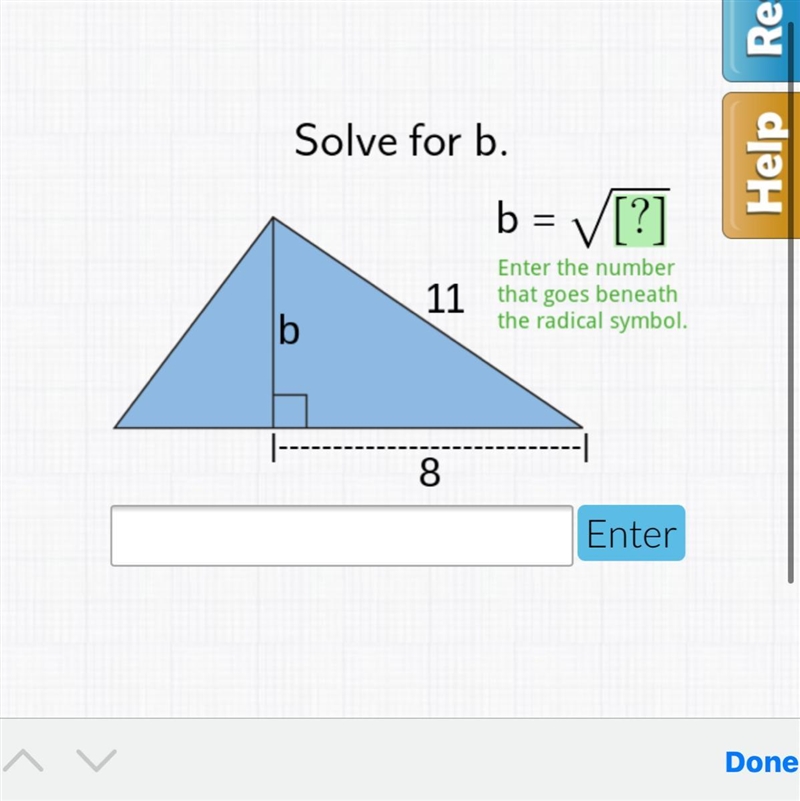 Enter the number that goes beneath the radical symbol-example-1