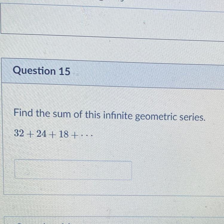 Find the sum of this infinite geometric series. HELP!!-example-1