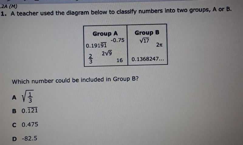 Which number could be included in Group B ​-example-1