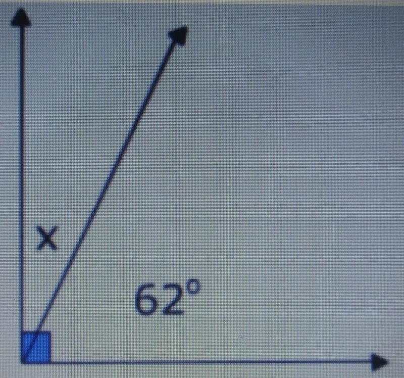 HELP PLS HEKP WITH EXPLANATION‼️‼️‼️‼️ find the value of x 1) 62° 2) 90° 3) 180° 4) 28°​​-example-1