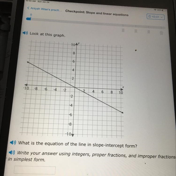 What is the equation of the line in slope-intercept form?-example-1