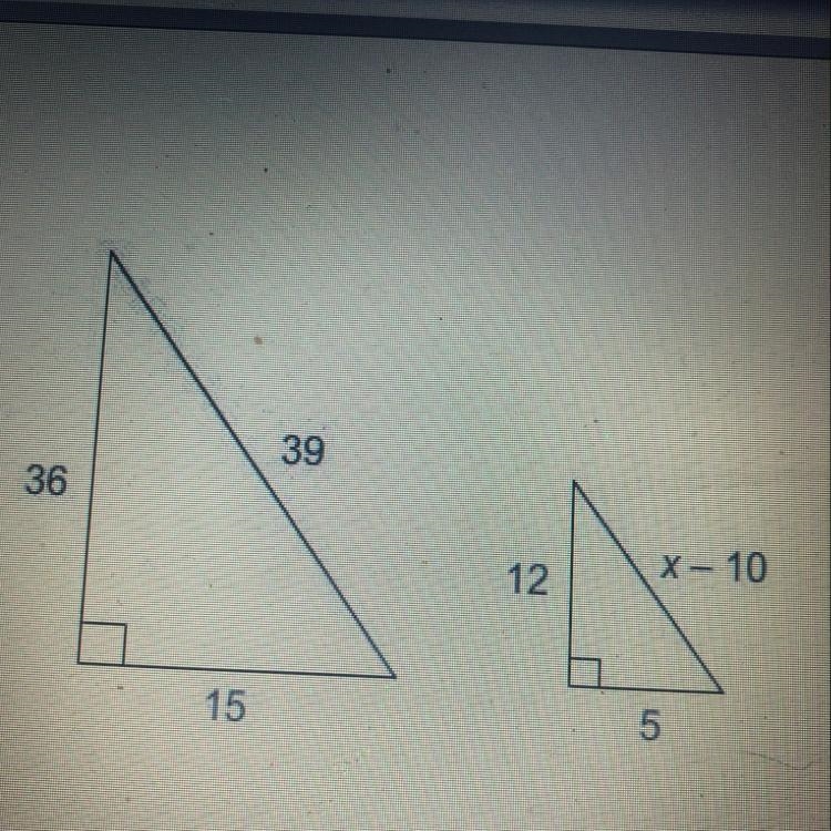 The triangles are similar. What is the value of x? Enter your answer in the box.-example-1