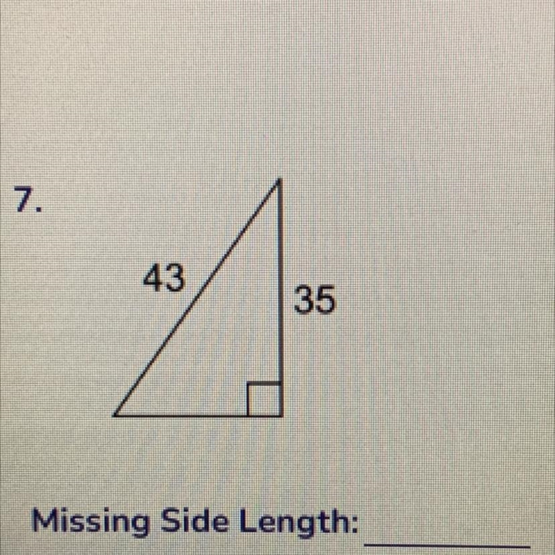 Find the missing side length and round to the nearest tenth PLEASE explain it in a-example-1