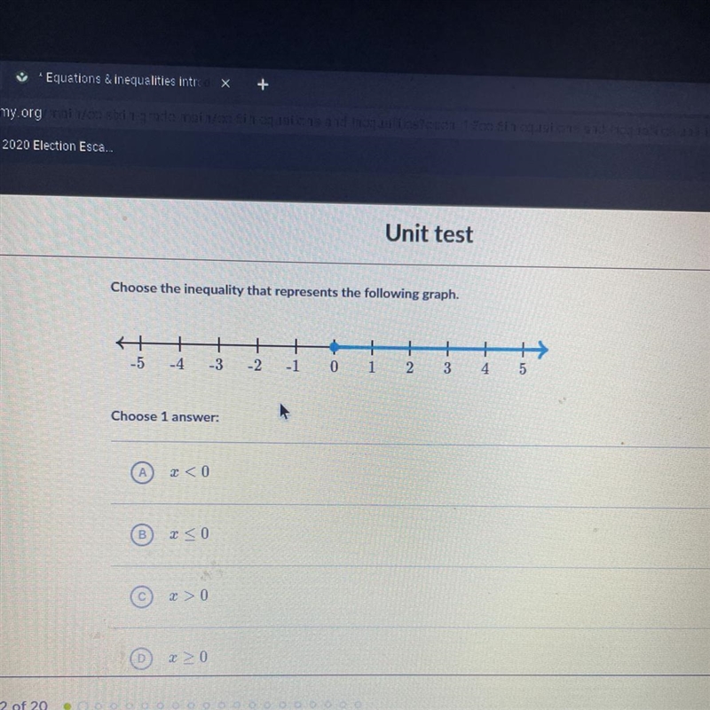 Choose the inequality that represents the following graph.-example-1