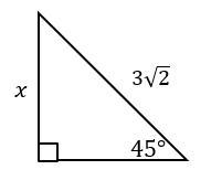 Find the value of x. Write your answer as a simplified radical if necessary.-example-1