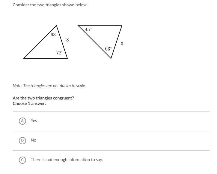 Are the two triangles congruent? (picture attached)-example-1