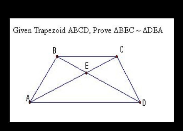 Please Help. Given trapezoid ABCD, Prove ΔBEC ~ ΔDEA-example-1