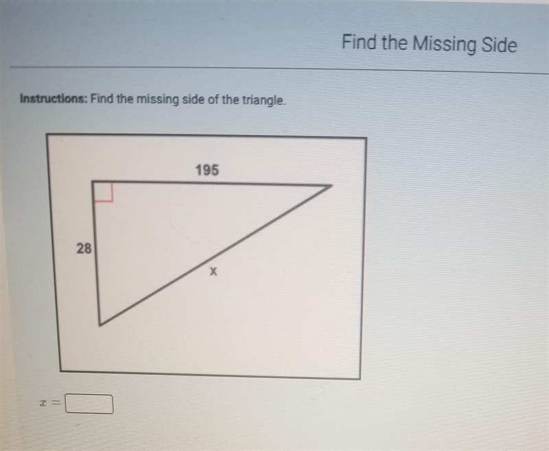 Find the missing side of the triangle​-example-1