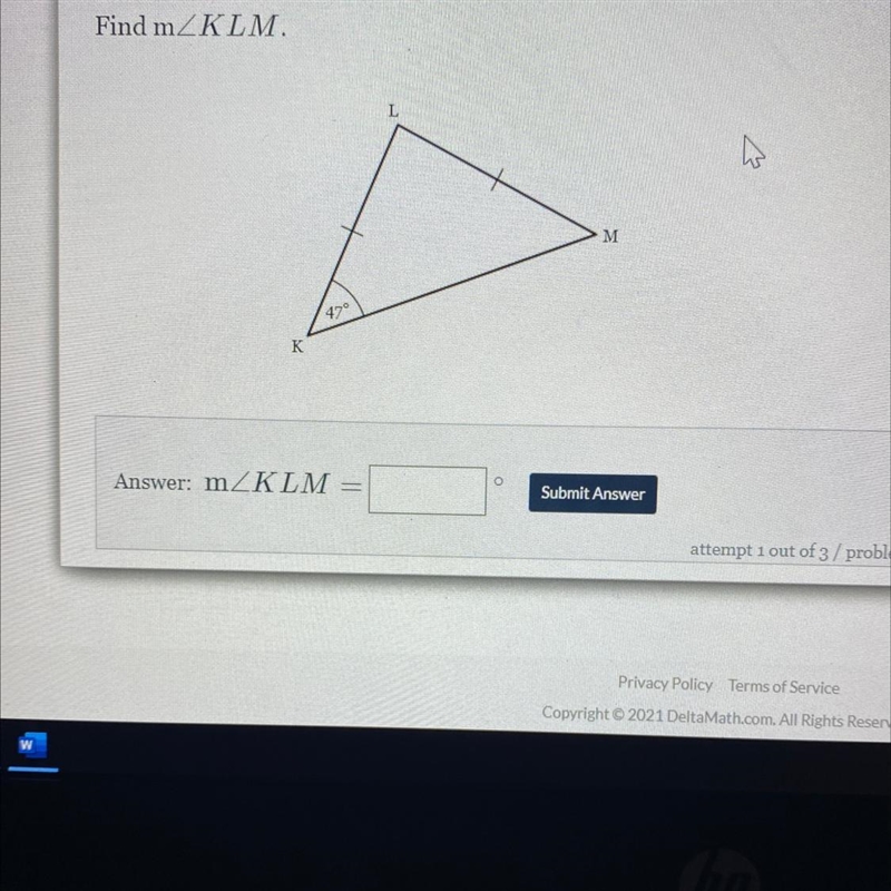 Find mZKLM. L M K Answer: m KLM-example-1