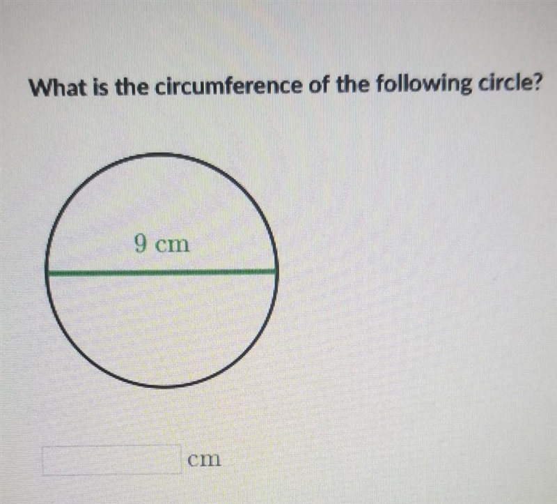 What is the circumference of the following circle​-example-1